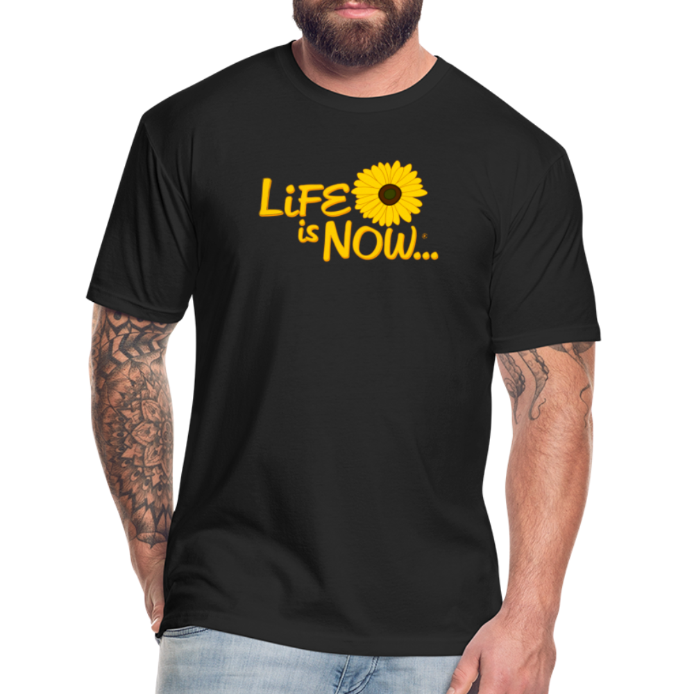 Squiggle Sunflower Fitted Cotton/Poly T-Shirt - black