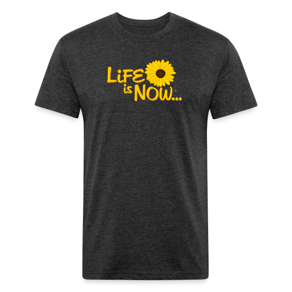 Squiggle Sunflower Fitted Cotton/Poly T-Shirt - heather black
