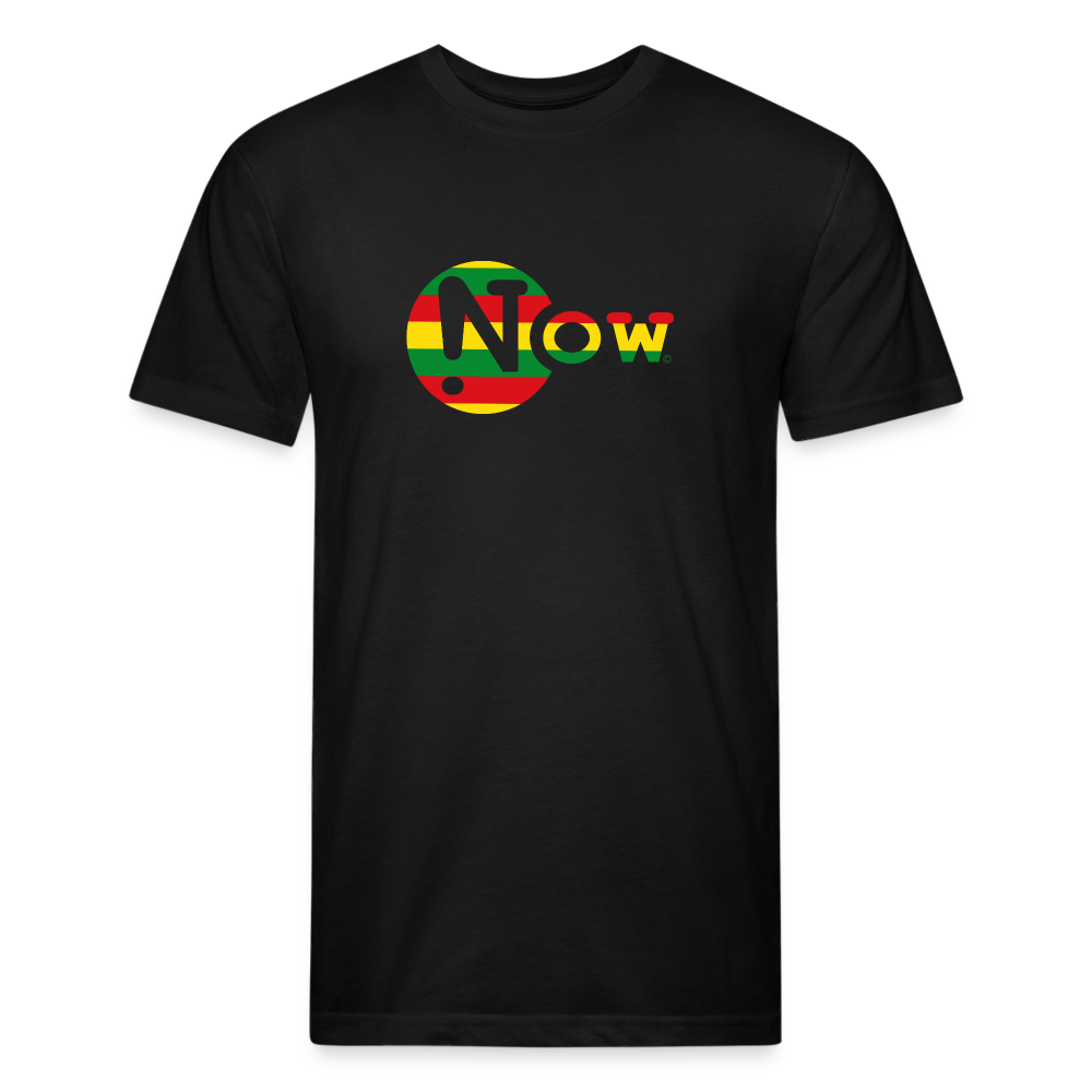 !Now Rasta Cut Out Fitted Cotton/Poly T-Shirt - black