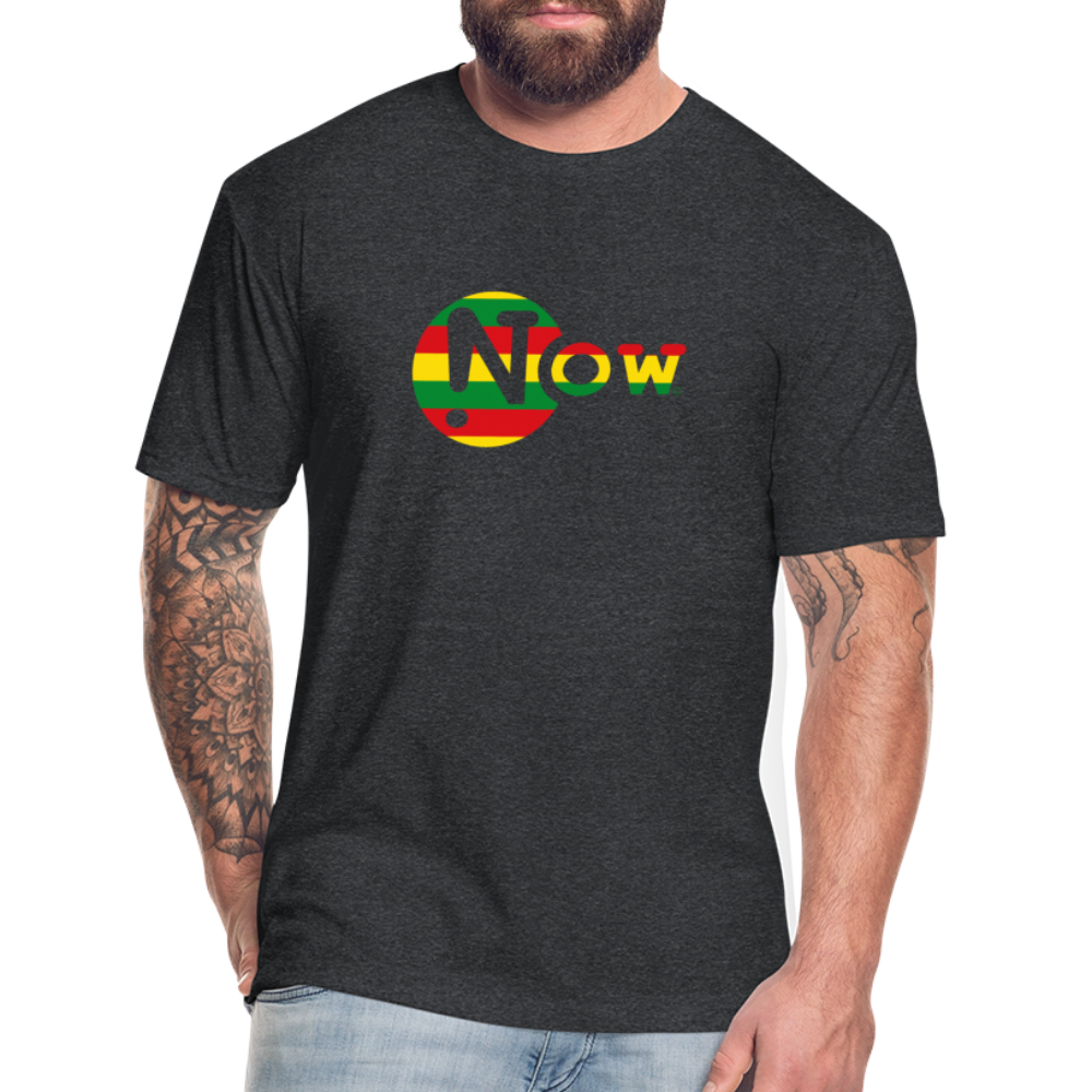 !Now Rasta Cut Out Fitted Cotton/Poly T-Shirt - heather black