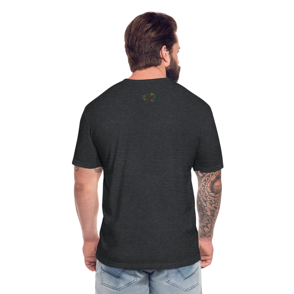 !Now Rasta Cut Out Fitted Cotton/Poly T-Shirt - heather black