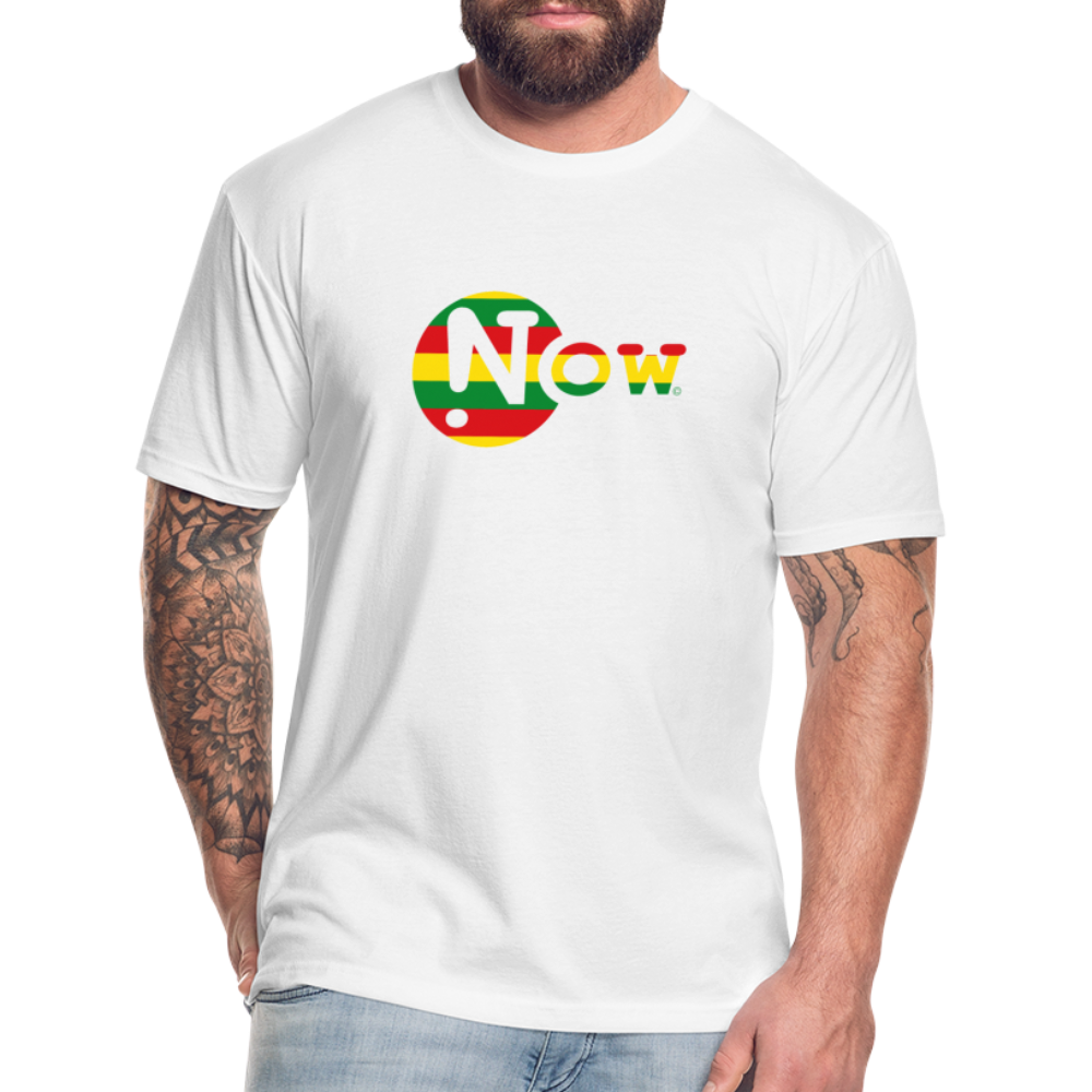 !Now Rasta Cut Out Fitted Cotton/Poly T-Shirt - white