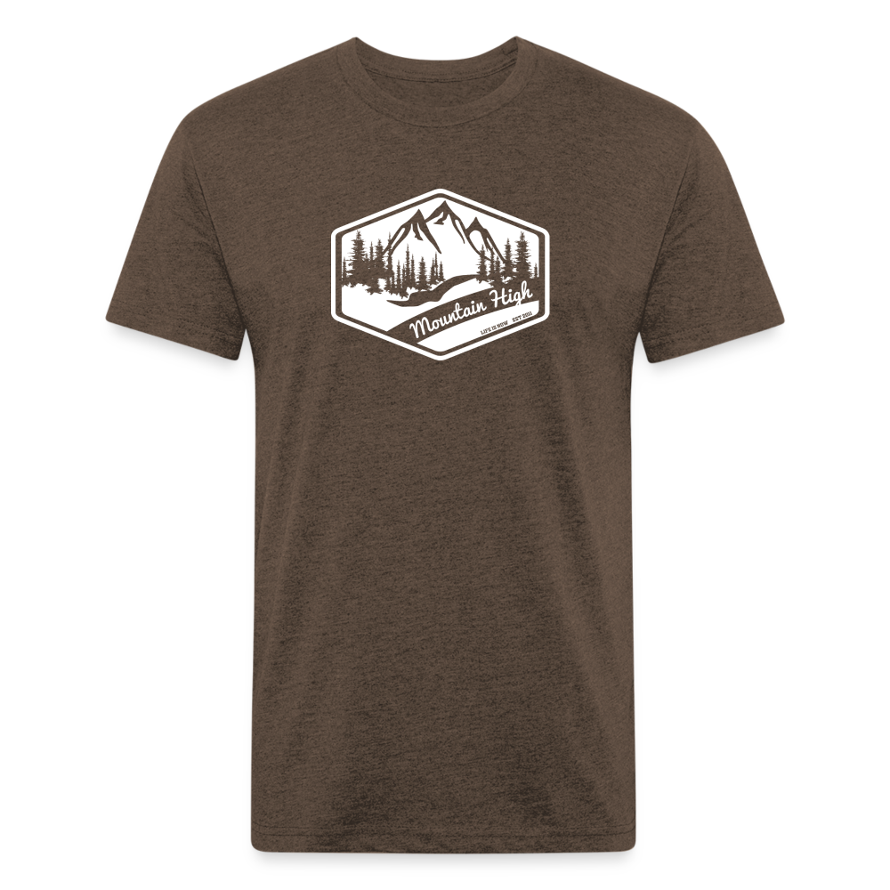 Mountain High Fitted Cotton/Poly T-Shirt - heather espresso