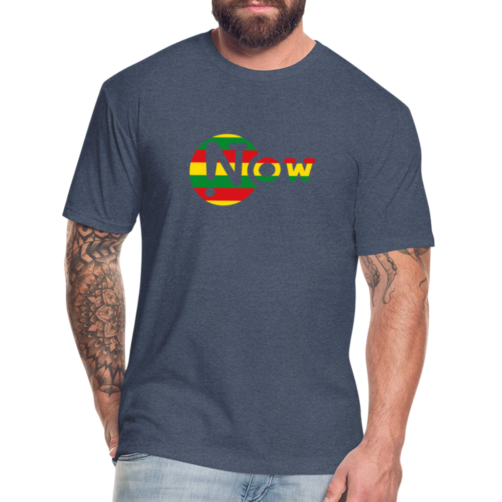 !Now Rasta Cut Out Fitted Cotton/Poly T-Shirt - heather navy