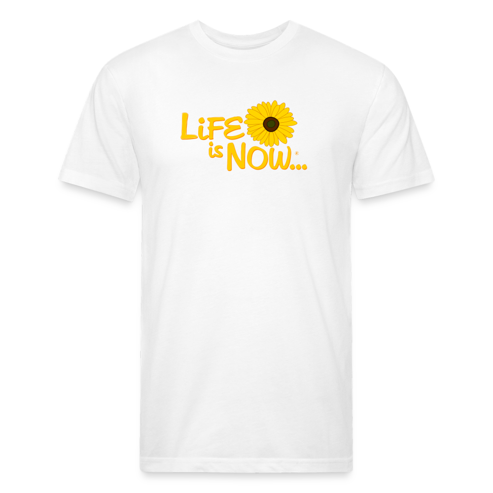 Squiggle Sunflower Fitted Cotton/Poly T-Shirt - white