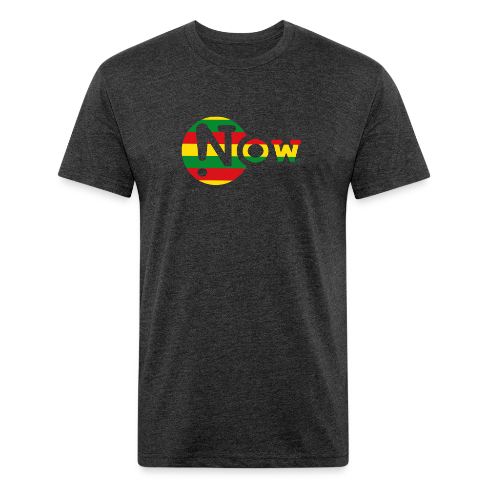 !Now Rasta Cut Out Fitted Cotton/Poly T-Shirt - heather black