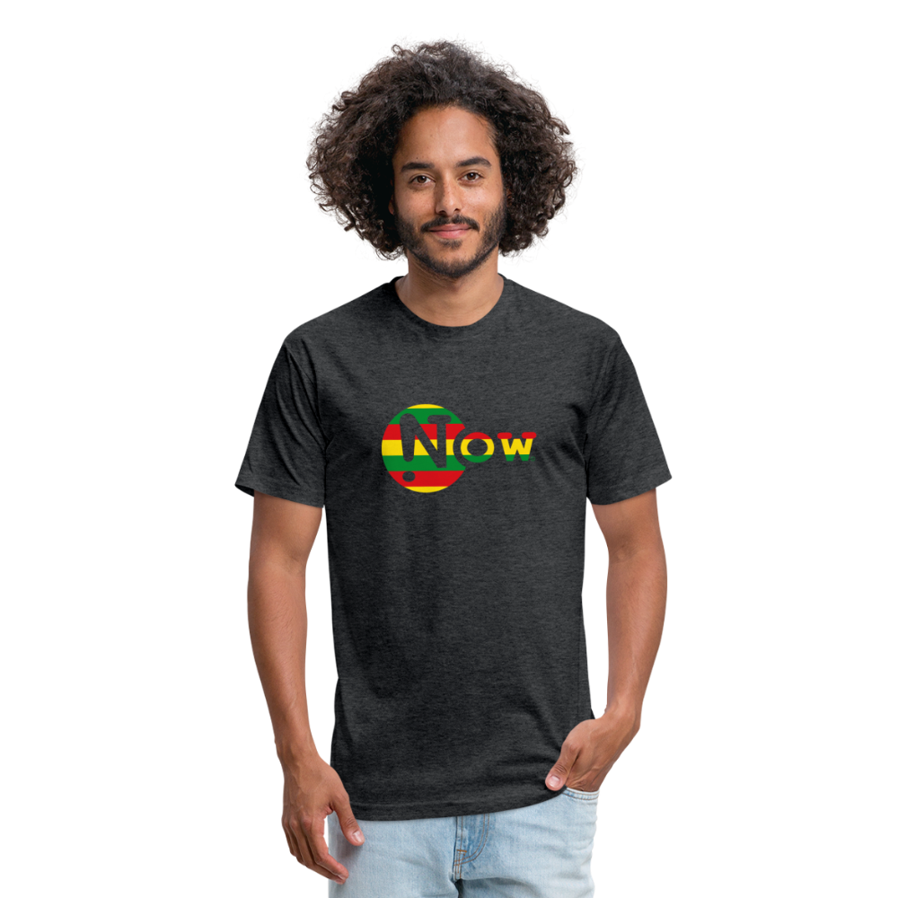 !Now Rasta Cut Out Fitted Cotton/Poly T-Shirt - heather black