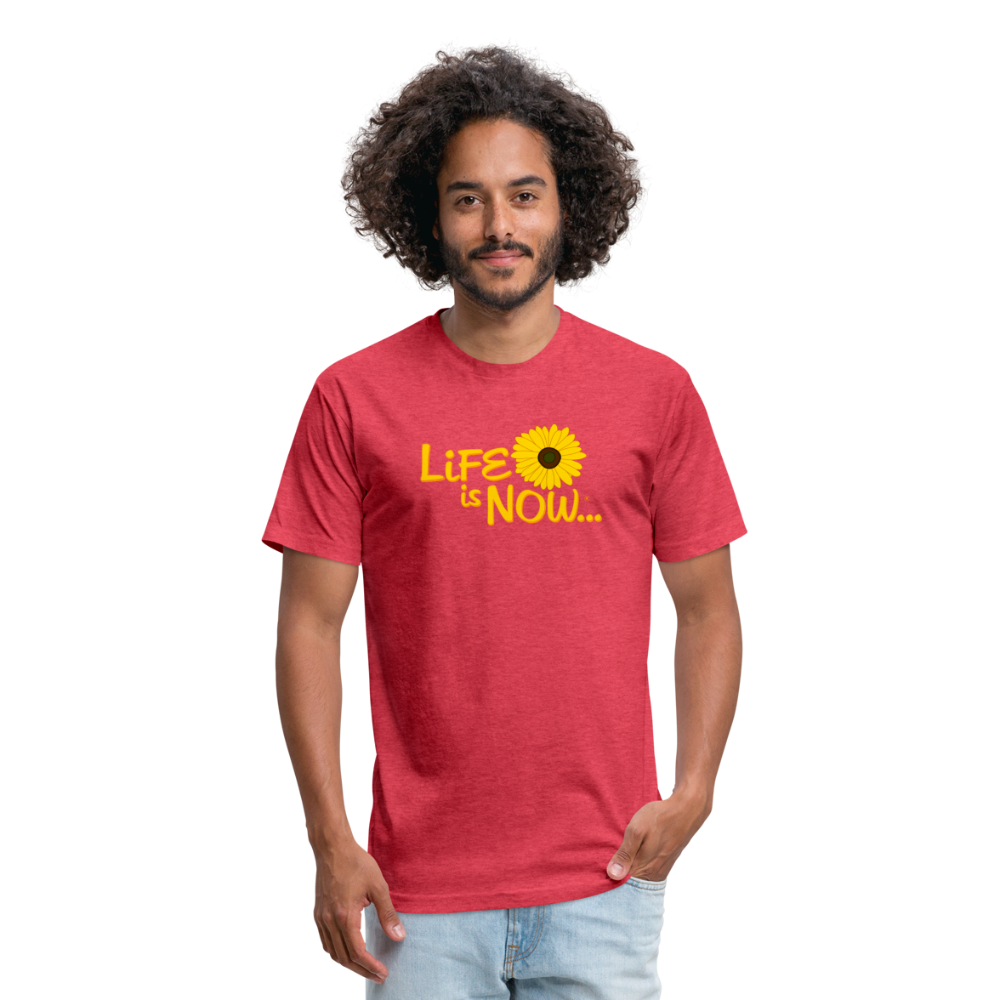Squiggle Sunflower Fitted Cotton/Poly T-Shirt - heather red