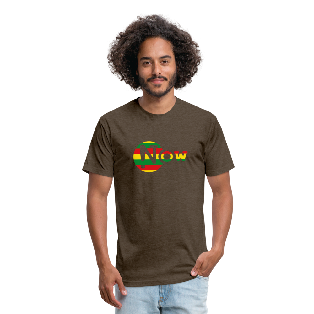 !Now Rasta Cut Out Fitted Cotton/Poly T-Shirt - heather espresso