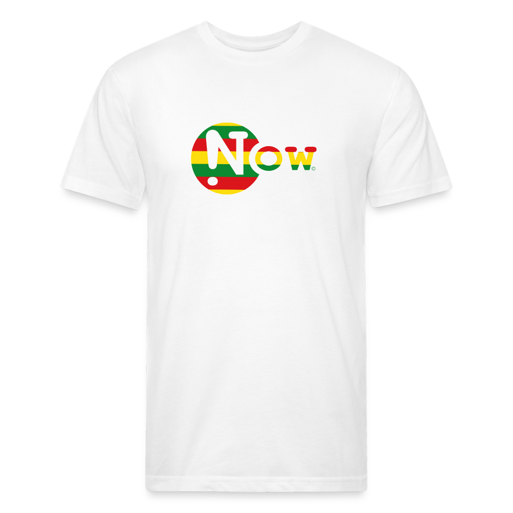 !Now Rasta Cut Out Fitted Cotton/Poly T-Shirt - white