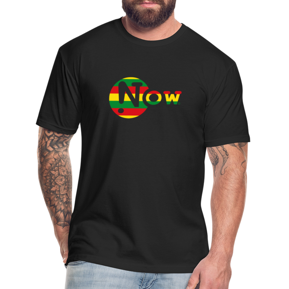 !Now Rasta Cut Out Fitted Cotton/Poly T-Shirt - black