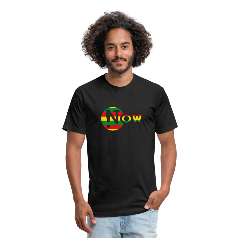 !Now Rasta Cut Out Fitted Cotton/Poly T-Shirt - black
