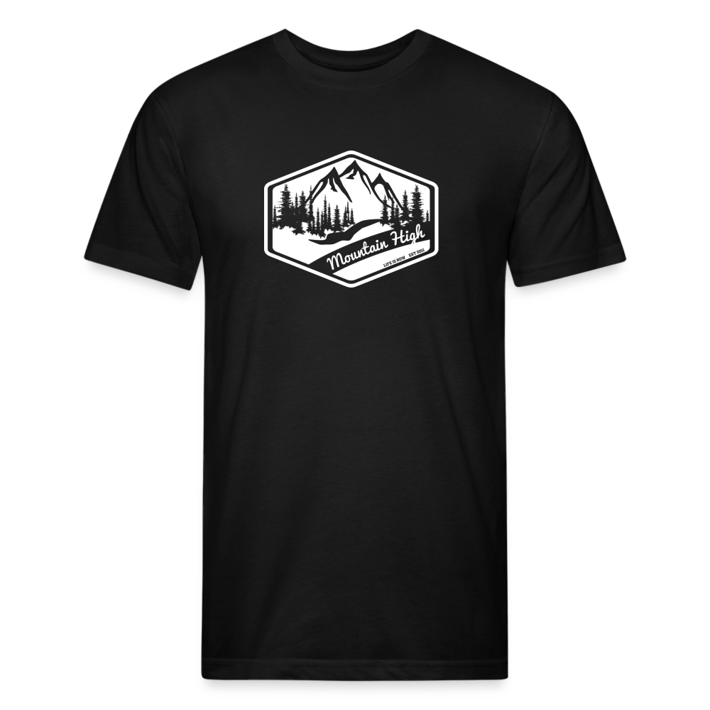 Mountain High Fitted Cotton/Poly T-Shirt - black