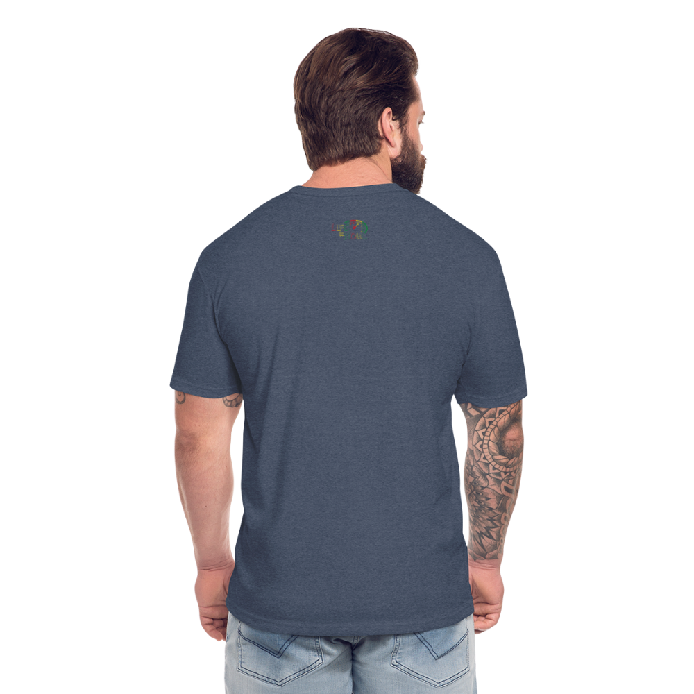 !Now Rasta Cut Out Fitted Cotton/Poly T-Shirt - heather navy