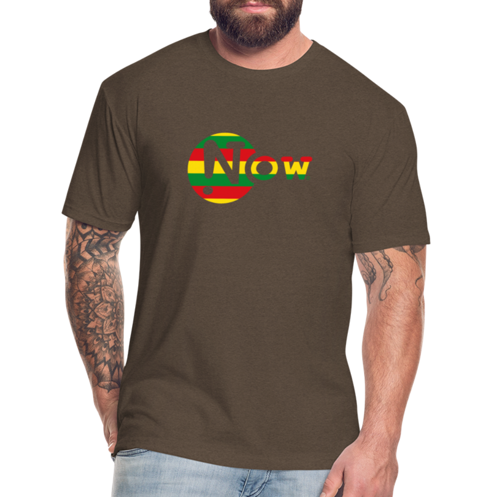 !Now Rasta Cut Out Fitted Cotton/Poly T-Shirt - heather espresso