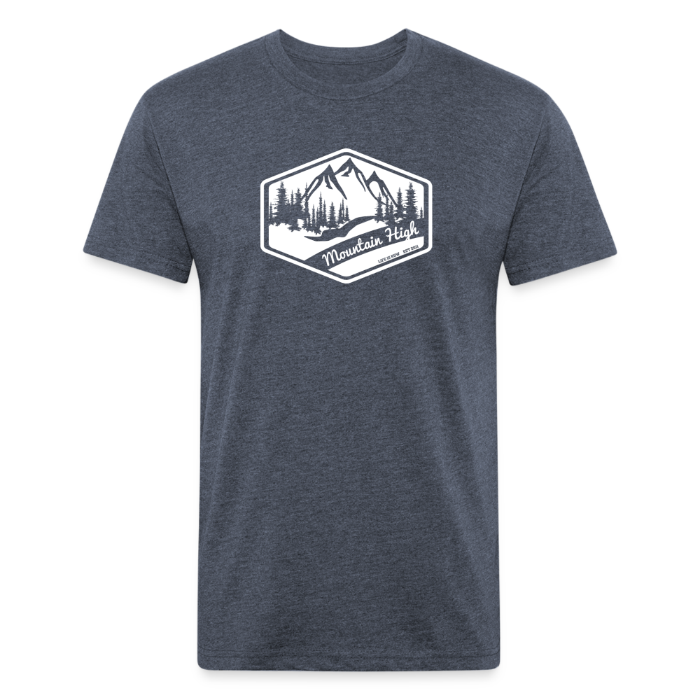 Mountain High Fitted Cotton/Poly T-Shirt - heather navy