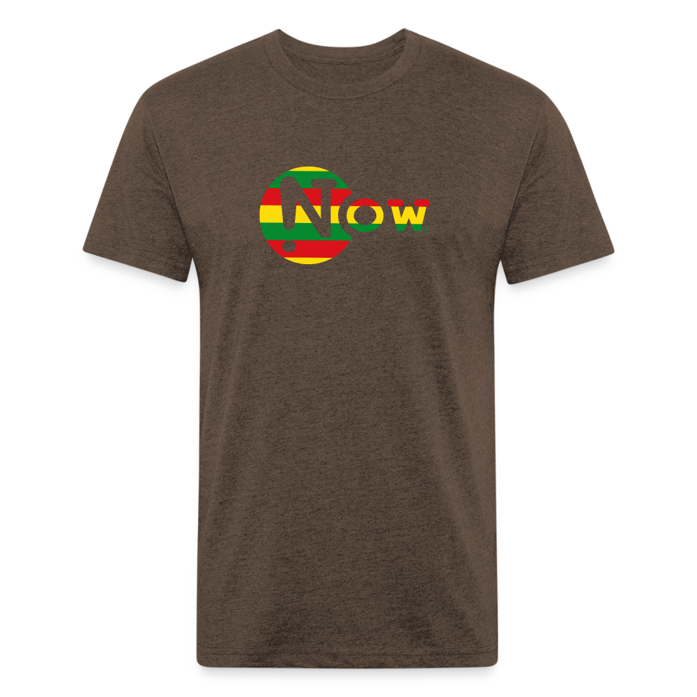!Now Rasta Cut Out Fitted Cotton/Poly T-Shirt - heather espresso