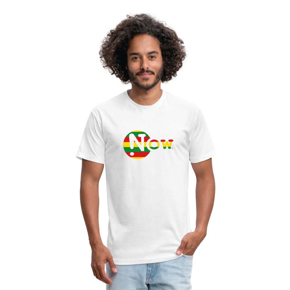 !Now Rasta Cut Out Fitted Cotton/Poly T-Shirt - white