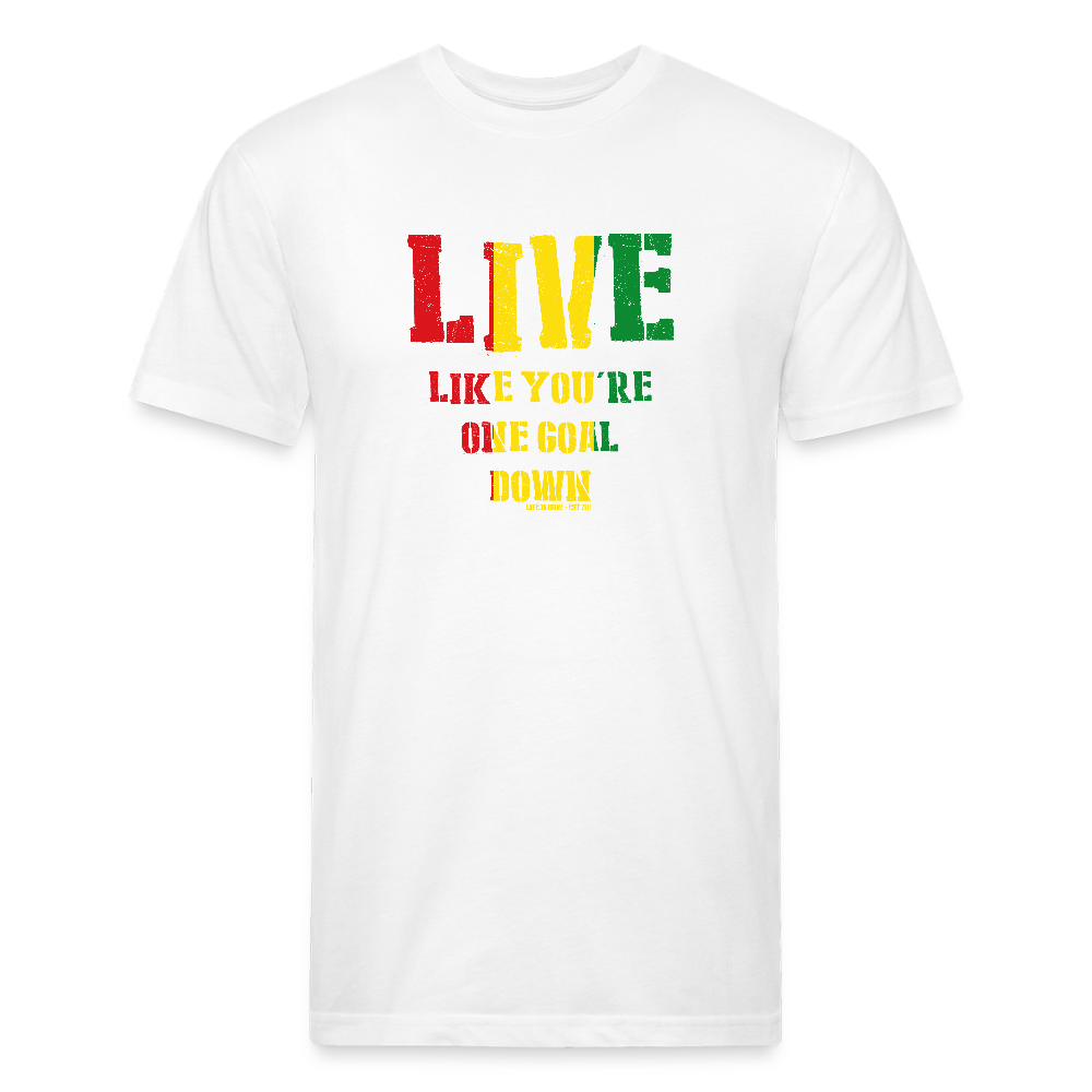 Rasta One Goal Down Fitted Cotton/Poly T-Shirt - white