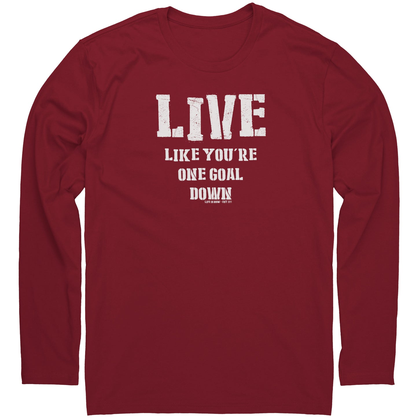 One Goal Down Men's Premium LS (light logo)
