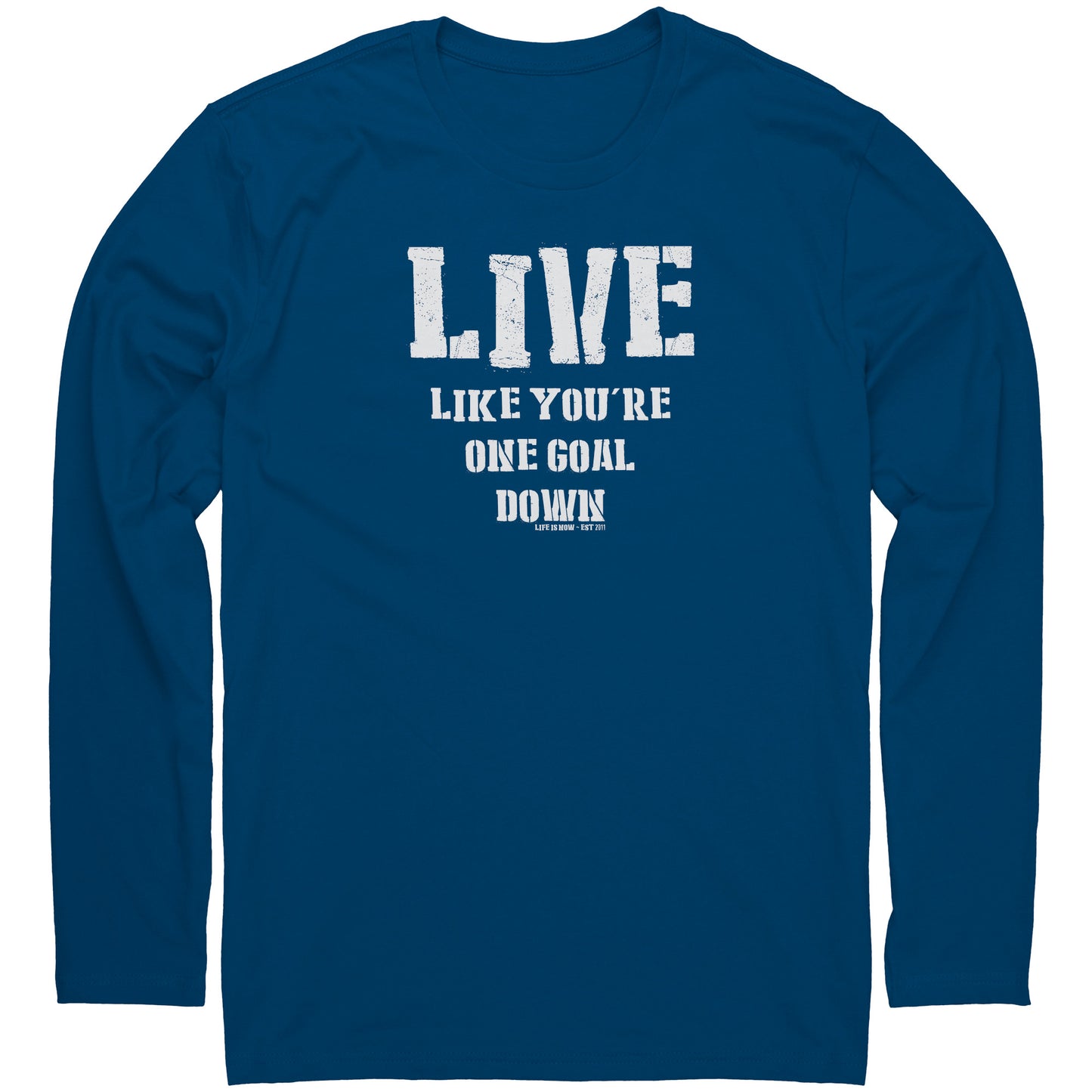 One Goal Down Men's Premium LS (light logo)
