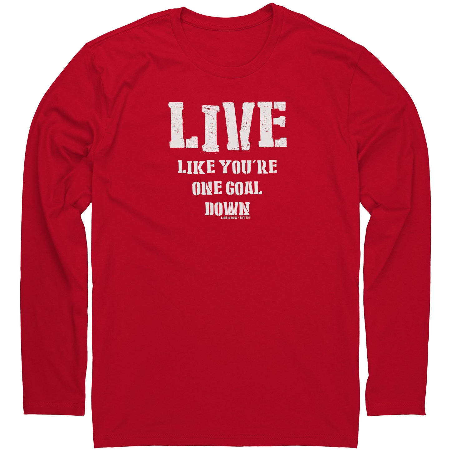 One Goal Down Men's Premium LS (light logo)