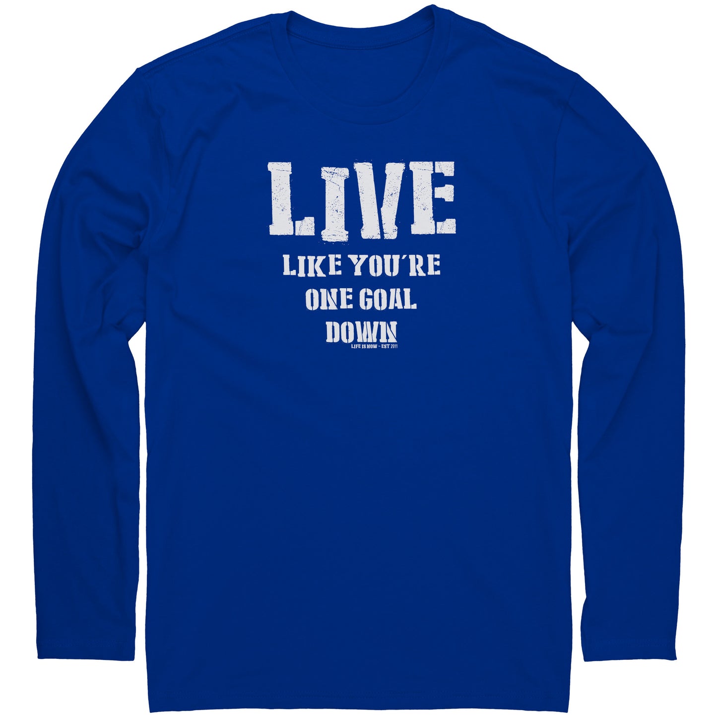 One Goal Down Men's Premium LS (light logo)