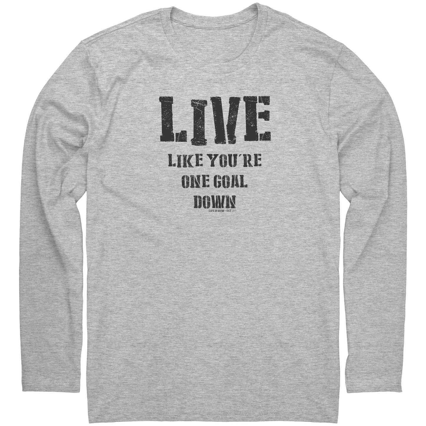 One Goal Down Men's Premium LS (dark logo)
