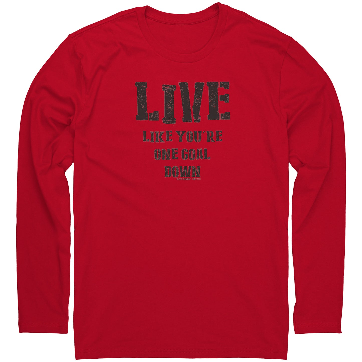 One Goal Down Men's Premium LS (dark logo)