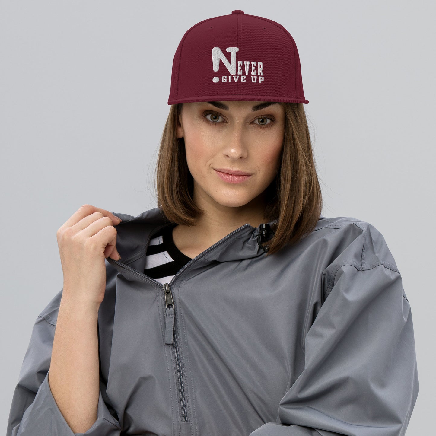 !Never Give Up Snapback Hat