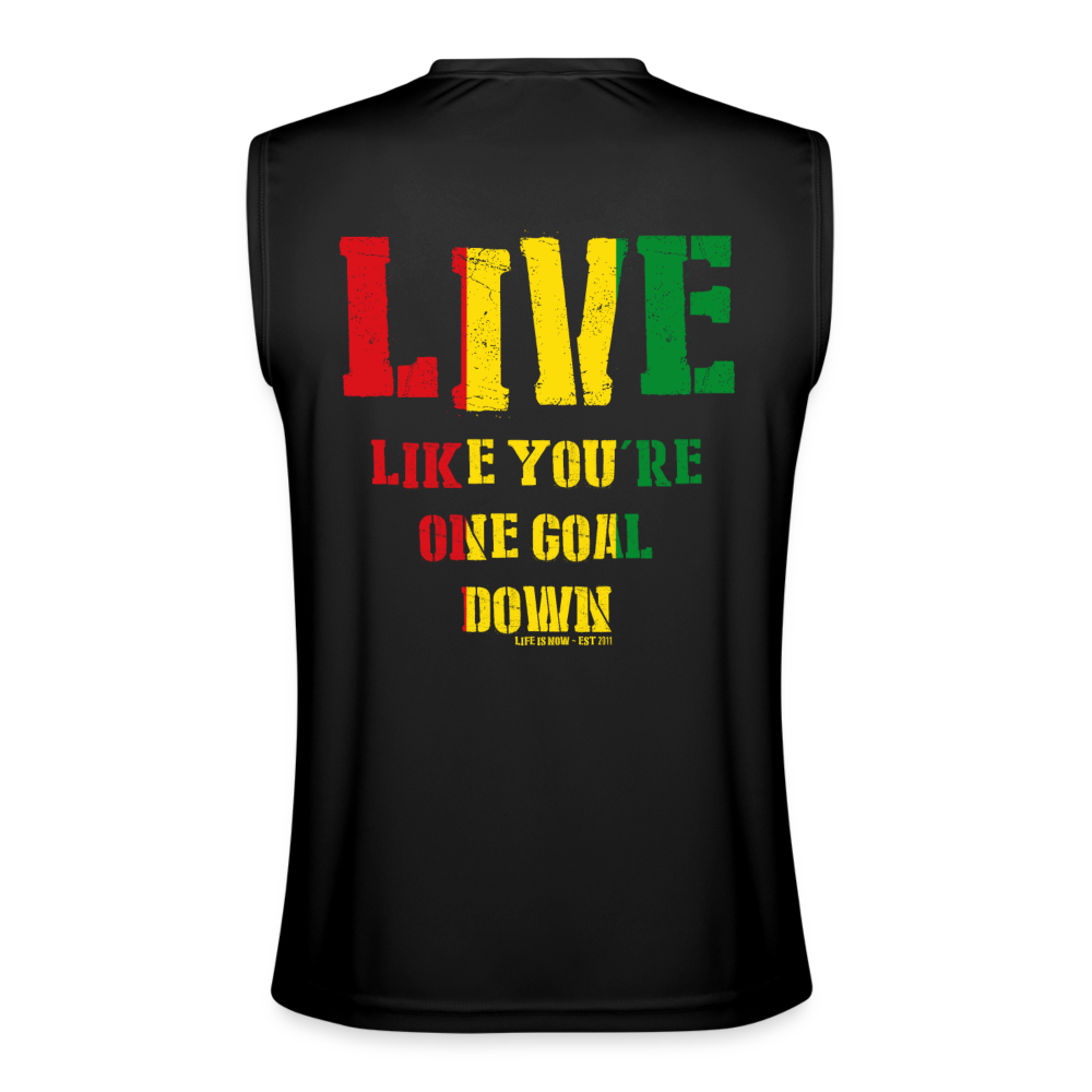 One Goal Down Rasta Men’s Performance Sleeveless Shirt - black