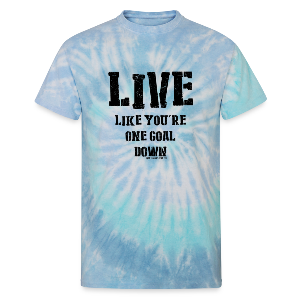 One Goal Down Unisex Tie Dye T-Shirt - blue lagoon
