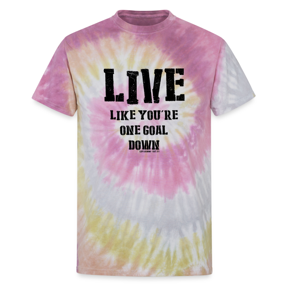 One Goal Down Unisex Tie Dye T-Shirt - Desert Rose