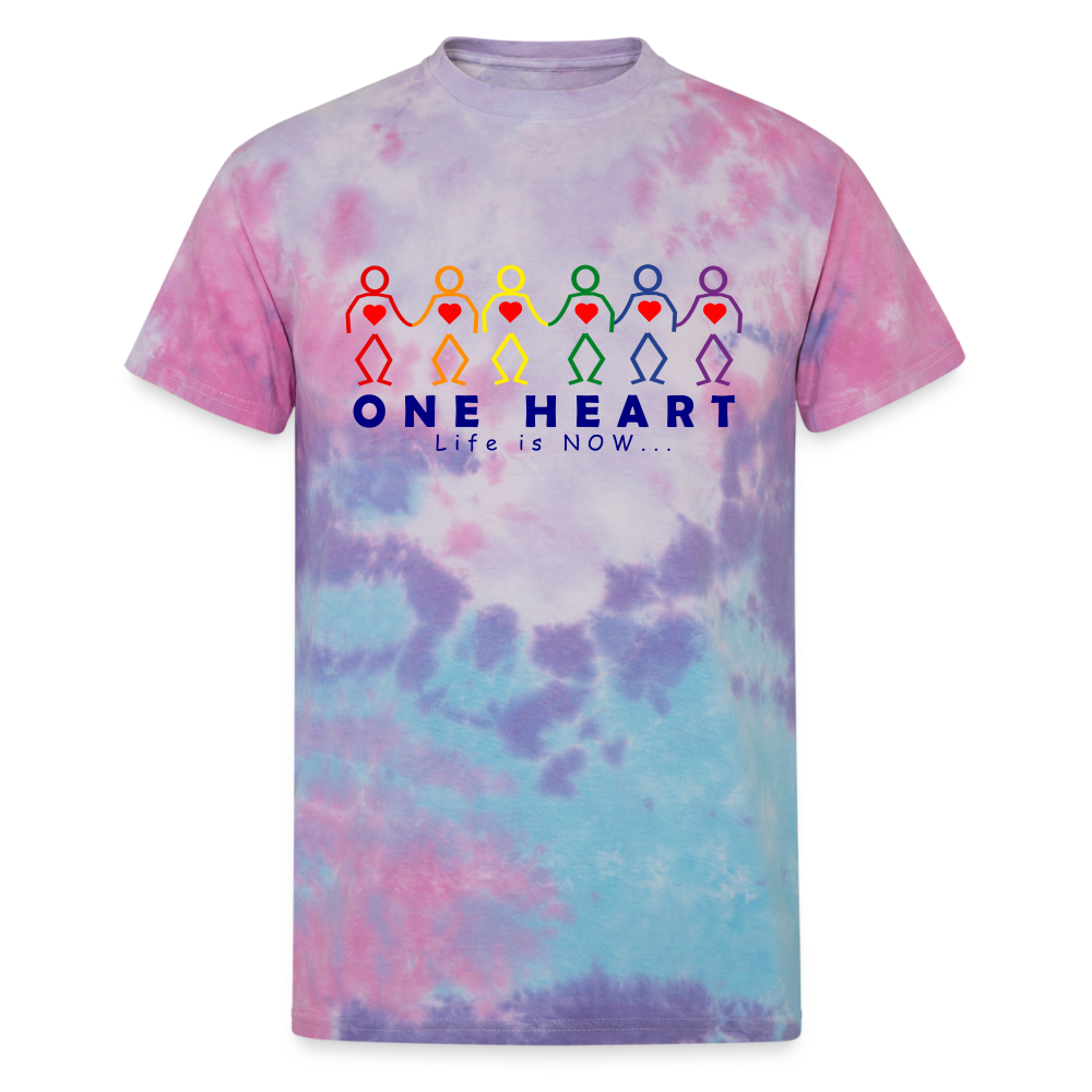 One Heart Unisex Tie Dye T-Shirt - cotton candy