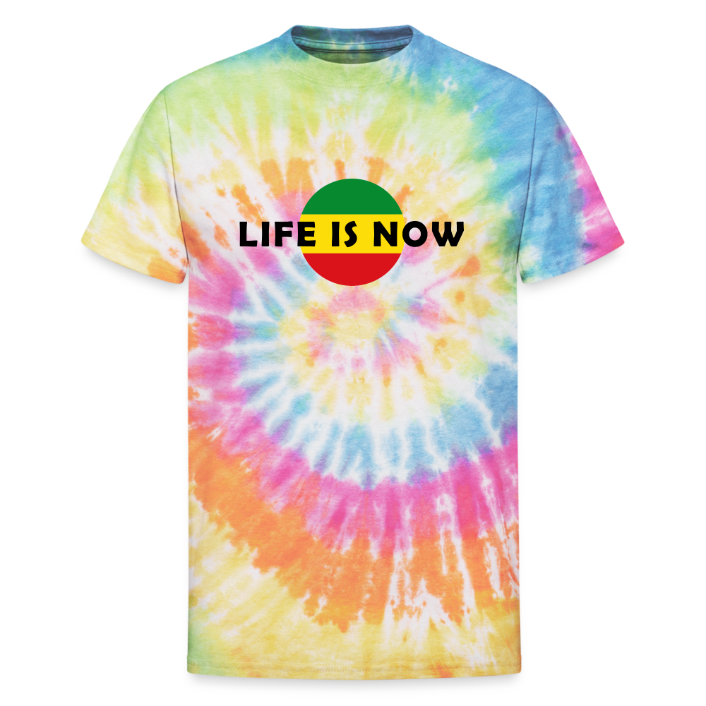 LiFE is NOW Rasta Unisex Tie Dye T-Shirt - rainbow