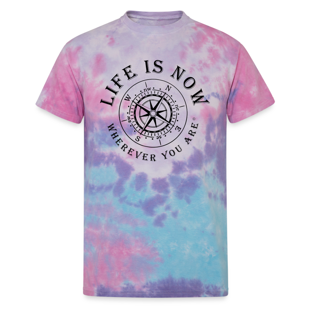 Wherever You Are Compass Unisex Tie Dye T-Shirt - cotton candy