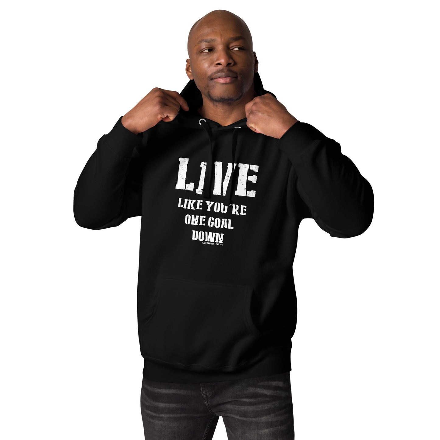 One Goal Down Unisex Hoodie (light logo)