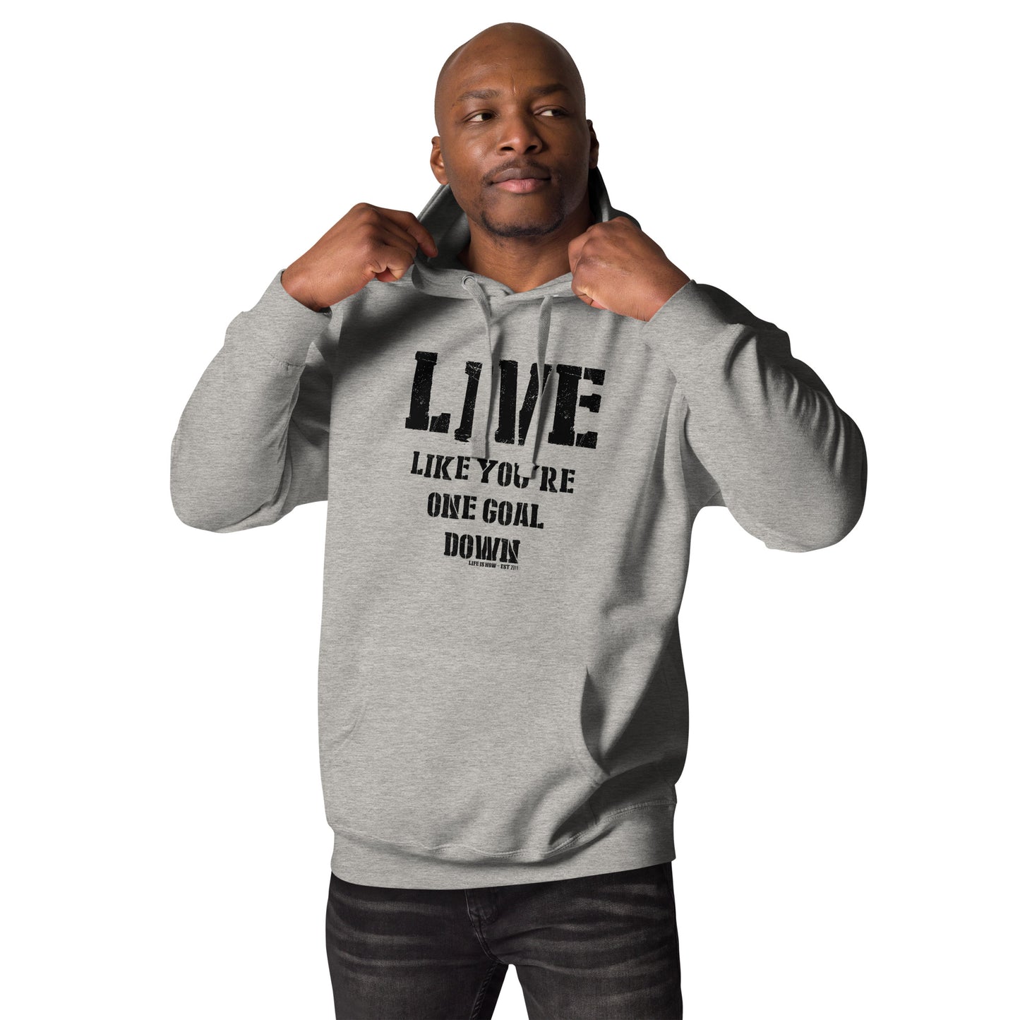 One Goal Down Unisex Hoodie (dark logo)