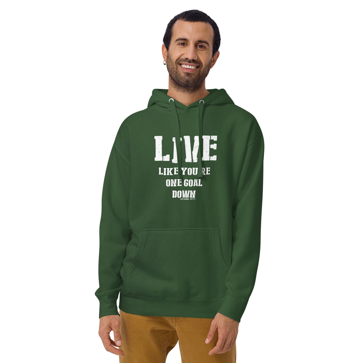 One Goal Down Unisex Hoodie (light logo)
