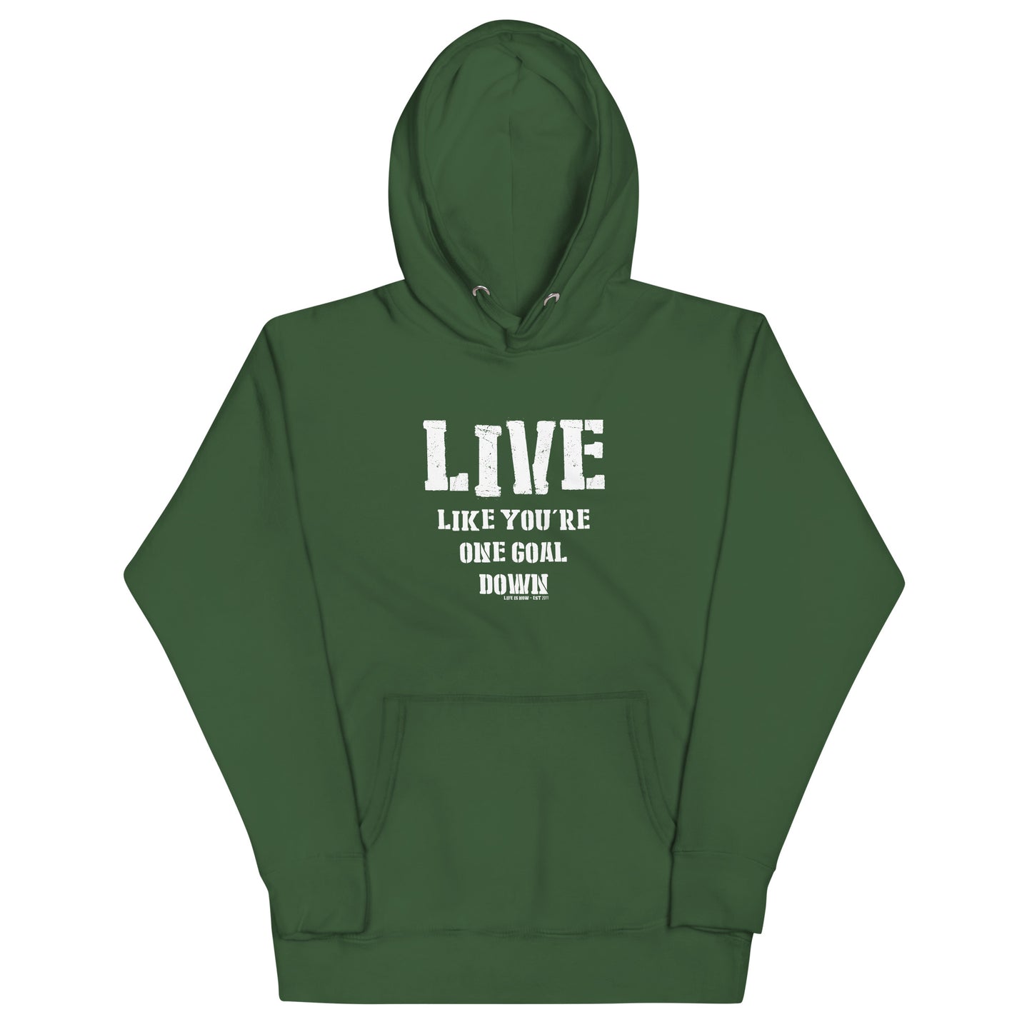 One Goal Down Unisex Hoodie (light logo)