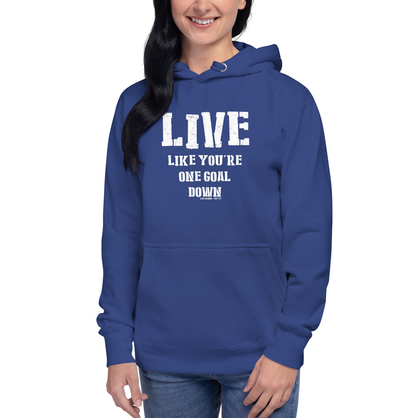 One Goal Down Unisex Hoodie (light logo)