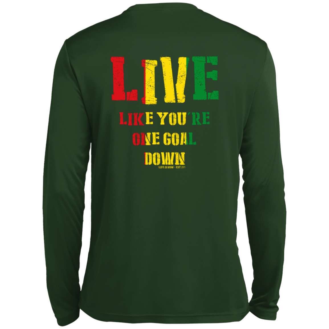 Rasta One Goal Down Men’s Long Sleeve Performance Tee