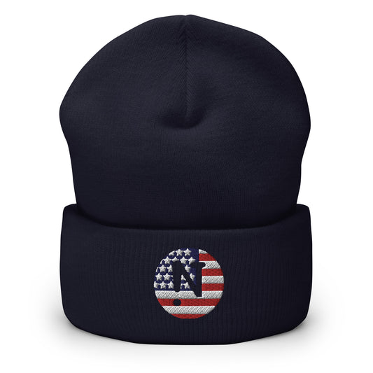 !N US Flag Cuffed Beanie