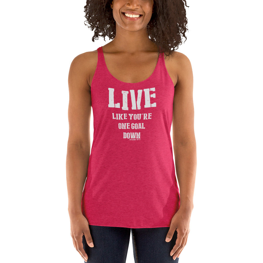 One Goal Down Ladies' Triblend Racerback Tank
