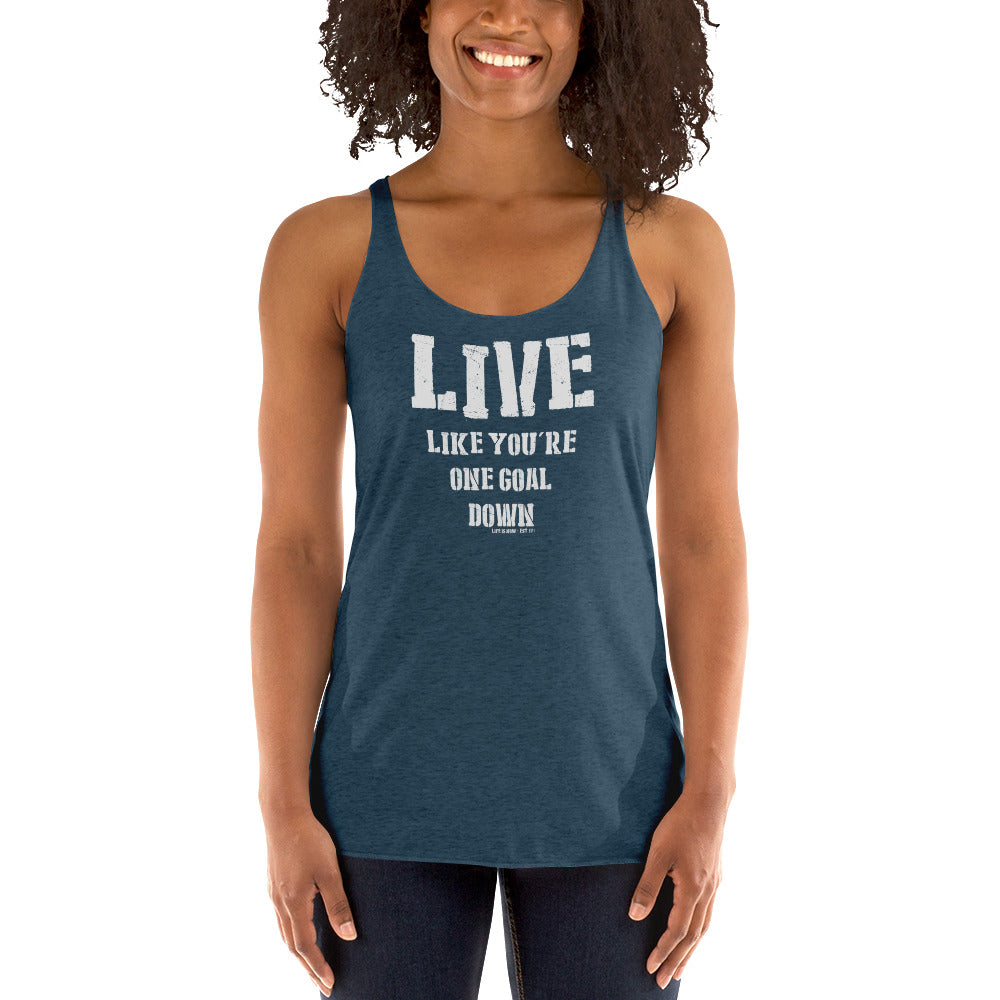 One Goal Down Ladies' Triblend Racerback Tank