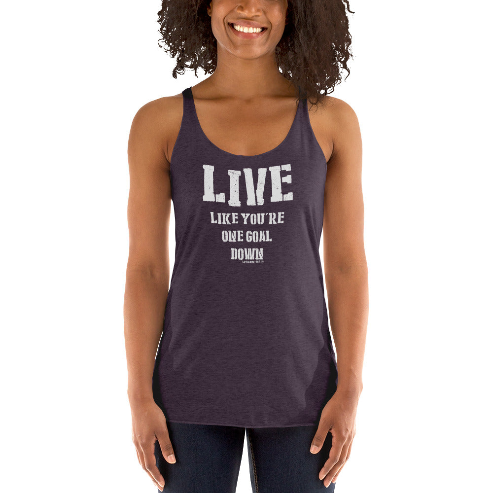 One Goal Down Ladies' Triblend Racerback Tank