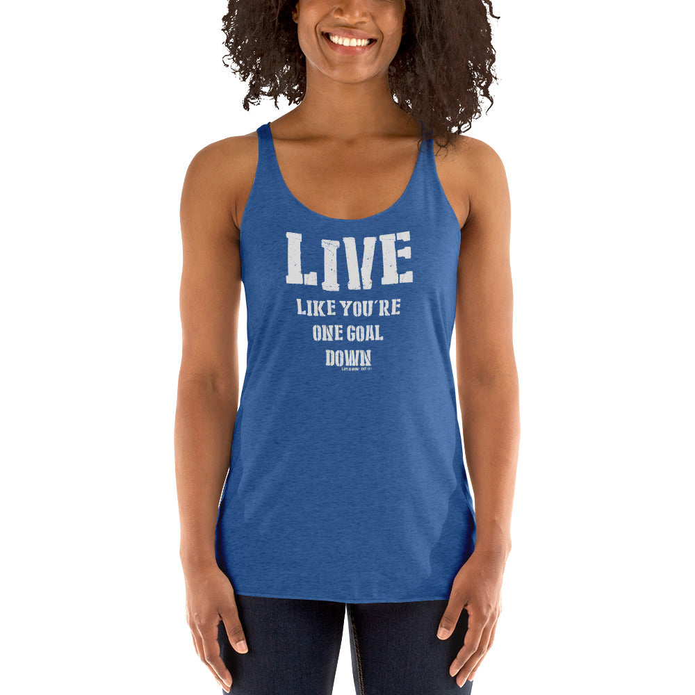 One Goal Down Ladies' Triblend Racerback Tank