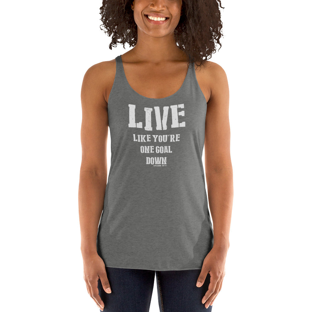 One Goal Down Ladies' Triblend Racerback Tank