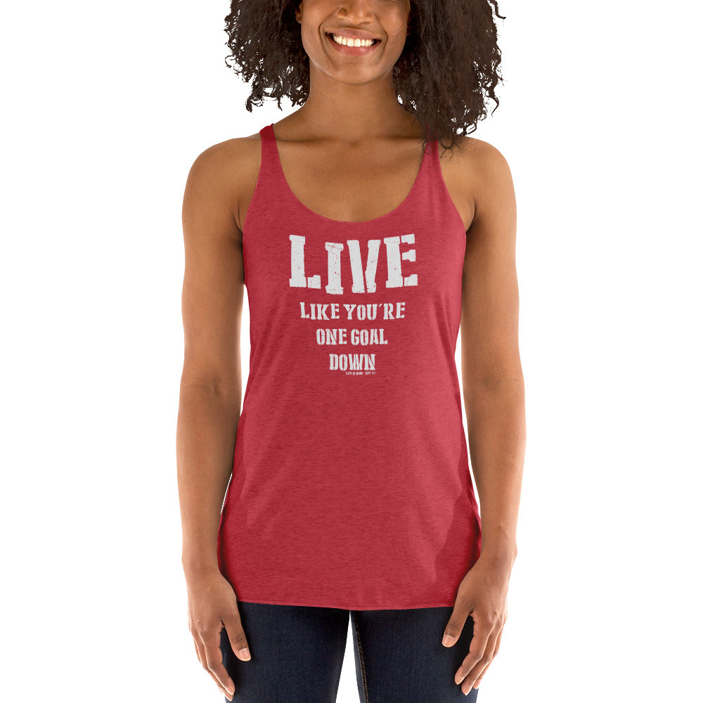 One Goal Down Ladies' Triblend Racerback Tank