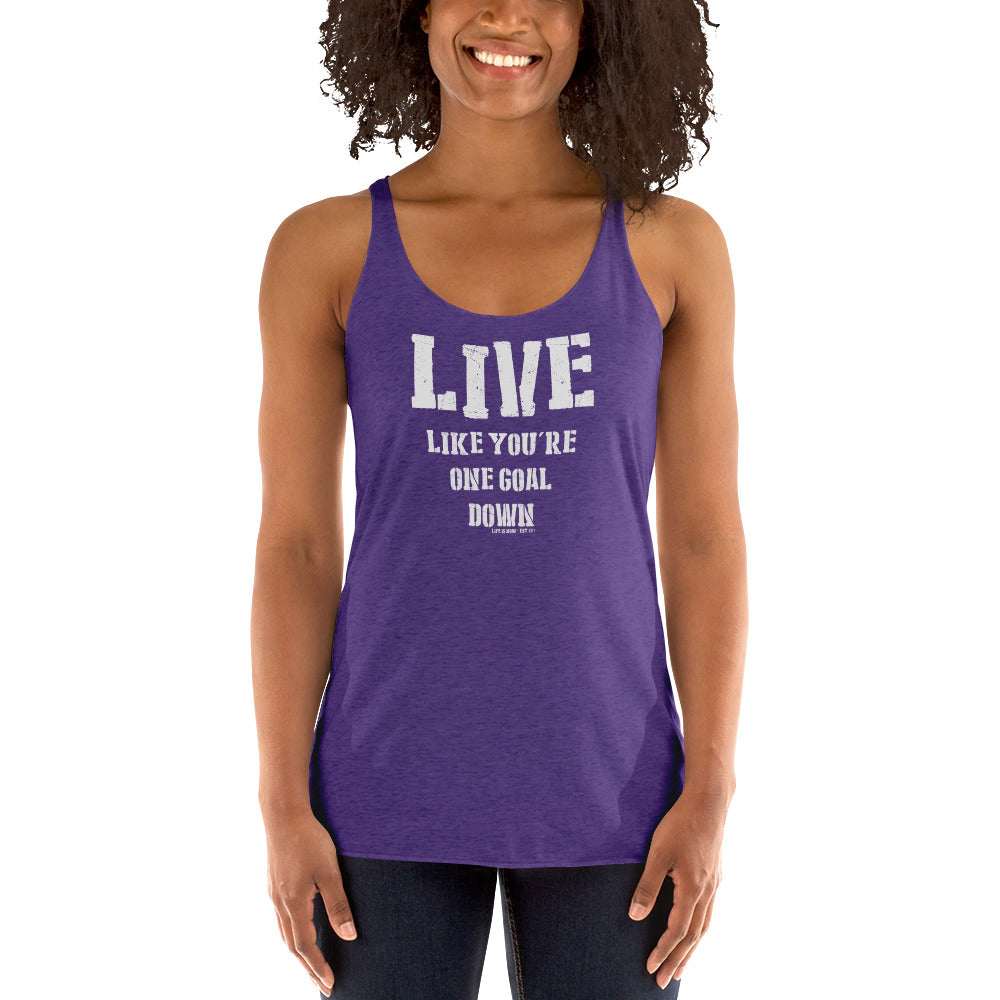 One Goal Down Ladies' Triblend Racerback Tank
